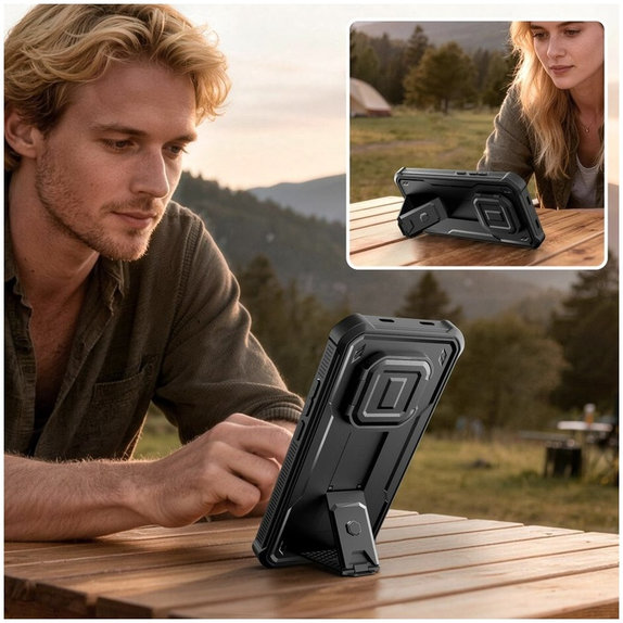 Kevlar Cam+ tok 2 előlapi kerettel Xiaomi Redmi Note 15 Pro 5G készülékhez, fekete, Tech-Protect