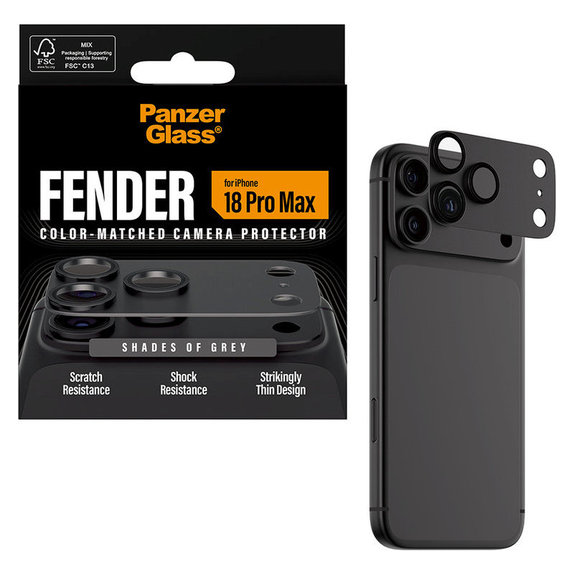 Objektívlencse védő Fender iPhone 18 Pro Max, Shades of Grey, PanzerGlass
