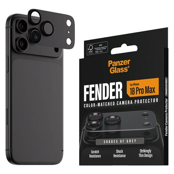 Objektívlencse védő Fender iPhone 18 Pro Max, Shades of Grey, PanzerGlass