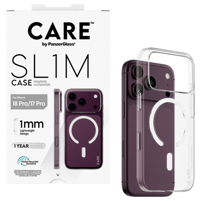 Tok SL1M MagSAFE by PanzerGlass-fel iPhone 18 Pro/17 Pro/16e készülékhez, Átlátszó, PanzerGlass