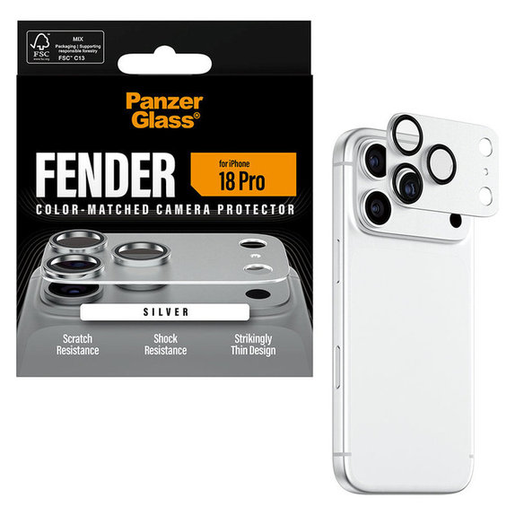 Objektívlencse védő Fender iPhone 18 Pro, Ezüst, PanzerGlass