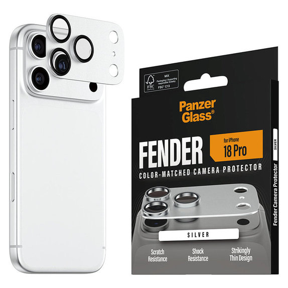 Objektívlencse védő Fender iPhone 18 Pro, Ezüst, PanzerGlass