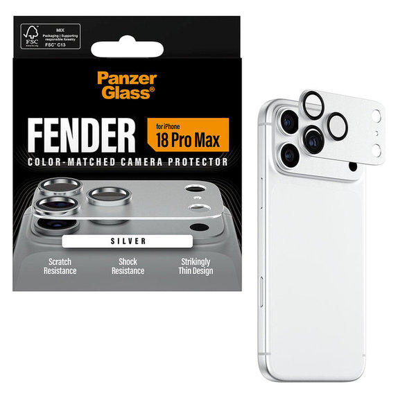 Objektívlencse védő Fender iPhone 18 Pro Max, Ezüst, PanzerGlass