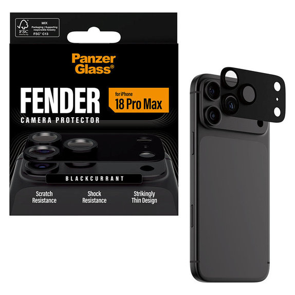 Objektívlencse védő Fender iPhone 18 Pro Max, Black Currant Currant, PanzerGlass