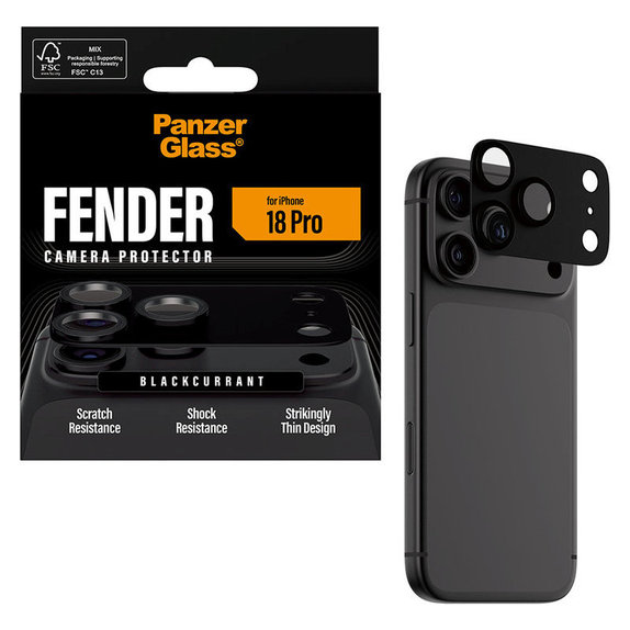 Objektívlencse védő Fender iPhone 18 Pro, Black Currant Currant, PanzerGlass