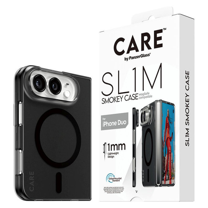 SL1M Smokey tok fekete MagSafe-fel iPhone Duo készülékhez, PanzerGlass