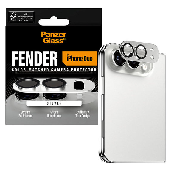 Objektívlencse védő Fender iPhone Duo, Fehér, PanzerGlass