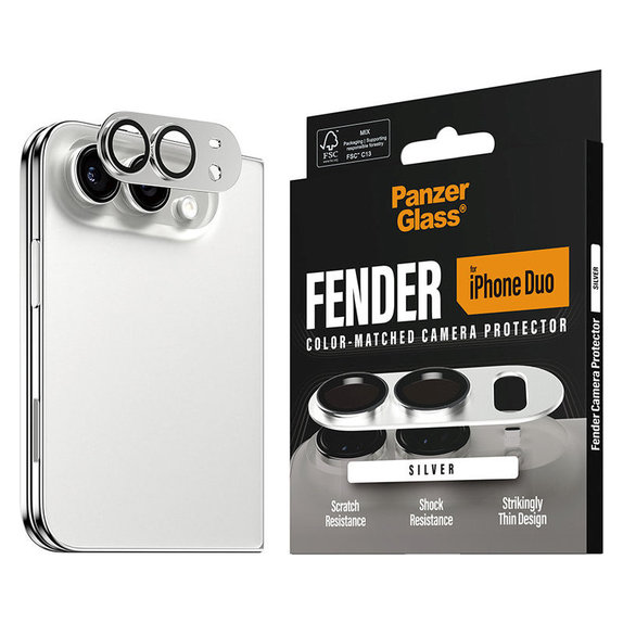 Objektívlencse védő Fender iPhone Duo, Fehér, PanzerGlass