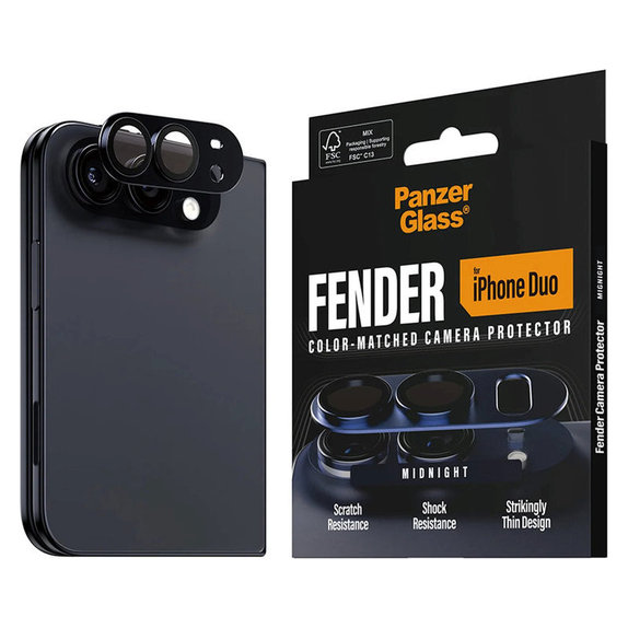 Objektívlencse védő Fender iPhone Duo, Dark Blue, PanzerGlass