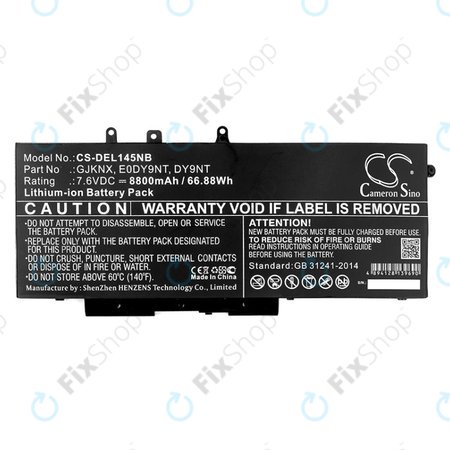Akkumulátor Dell Latitude 14 5490, Latitude 14 5491, 8800mAh, Li-Ion, 7.6V, 00JWGP, HQ