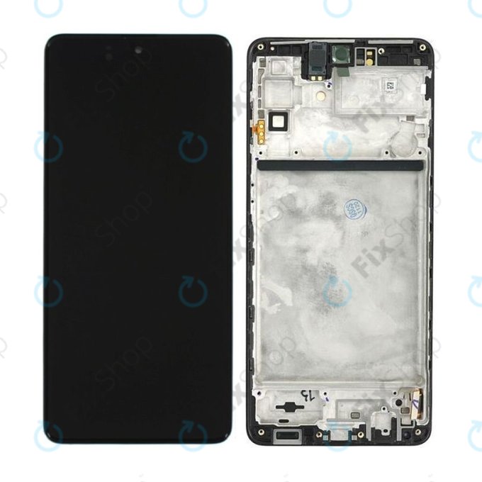 Samsung Galaxy M51 M515F - LCD Kijelző + Érintőüveg + Keret (Celestial Black) - GH82-23568A, GH82-24168A, GH82-24166A Genuine Service Pack
