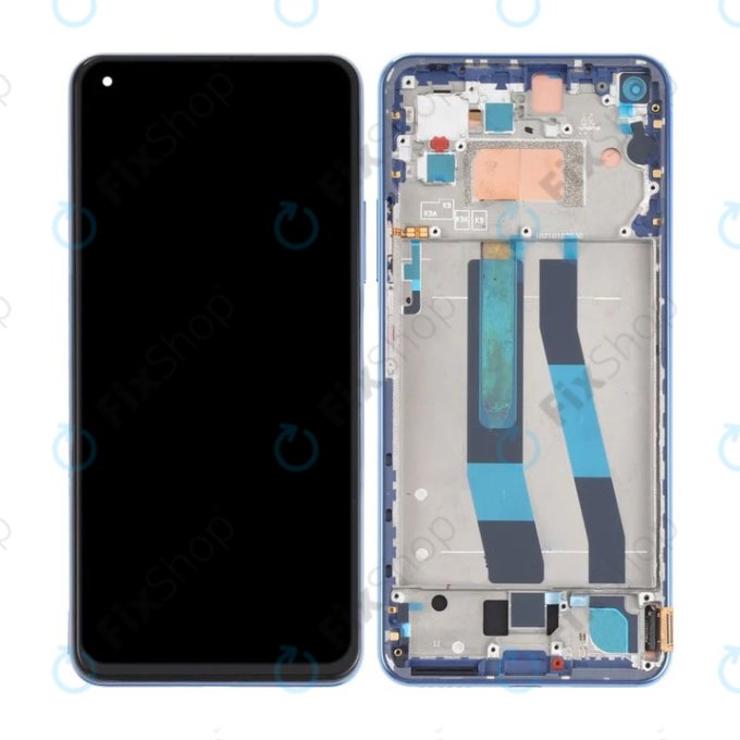 Xiaomi Mi 11 Lite 4G M2101K9AG - LCD Kijelző + Érintőüveg + Keret (Bubblegum Blue) TFT