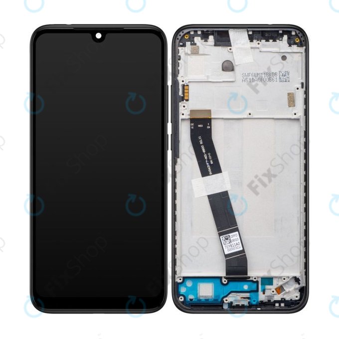 Xiaomi Redmi 7 M1810F6LG M1810F6LH - LCD Kijelző + Érintőüveg + Keret (Eclipse Black) - 560610115033, 560610096033 Genuine Service Pack