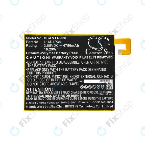 Akkumulátor Lenovo Tab4 8, 4750mAh, Li-Pol, 3.85V, L16D1P34, HQ