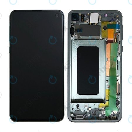 Samsung Galaxy S10e G970F - LCD Kijelző + Érintőüveg + Keret (Prism Green) - GH82-18852E, GH82-18836E Genuine Service Pack