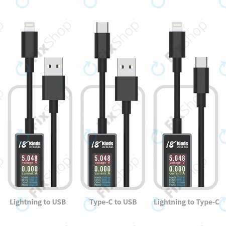 AV-Line - Intelligens Érzékelő Töltőkábel (Lightning - USB-C)