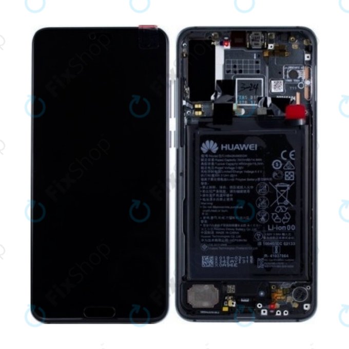 Huawei P20 Pro CLT-L29, CLT-L09 - LCD Kijelző + Érintőüveg + Keret + Akkumulátor (Midnight Blue) - 02351WTP Genuine Service Pack
