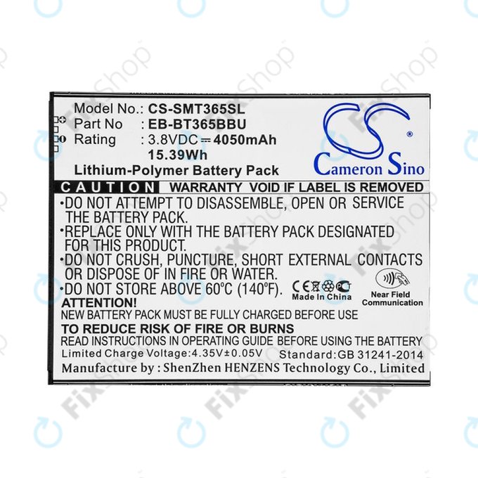 Akkumulátor Samsung Galaxy Tab Active 2 8.0, 4050mAh, Li-Pol, 3.8V, EB-BT365BBU, HQ