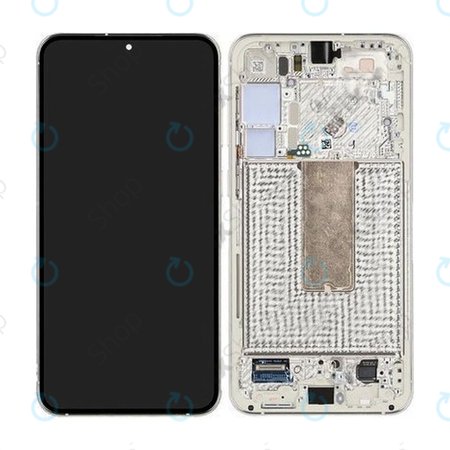 Samsung Galaxy S23 Plus S916B - LCD Kijelző + Érintőüveg + Keret (Cream) - GH82-30478B, GH82-30476B, GH82-30477B Genuine Service Pack