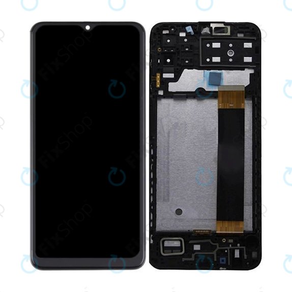 Samsung Galaxy M13 M135F - LCD Kijelző + Érintőüveg + Keret (Black) TFT