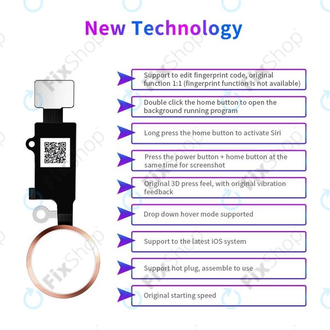 Apple iPhone 7, 7 Plus, 8, 8 Plus, SE (2020), SE (2022) - Kezdőlap Gomb JCID 7 Gen (Space Gray, Black)