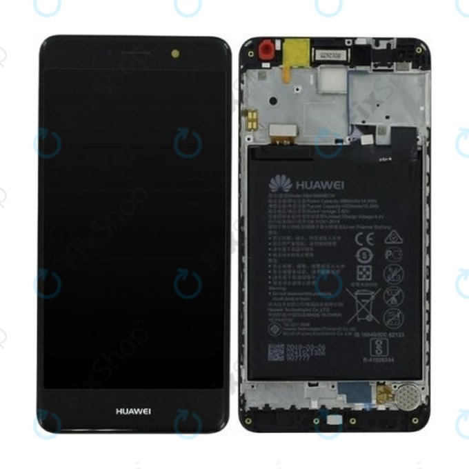 Huawei Y7 Dual - LCD Kijelző + Érintőüveg + Keret + Akkumulátor 4000mAh (Grey) - 02351HSB
