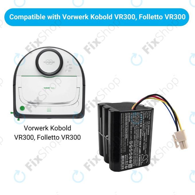 Vorwerk Kobold VR300, Folletto VR300 - Akkumulátor 32579, 4403, 4NCR/18650P2-C002A Li-Ion 14.4V 5800mAh HQ