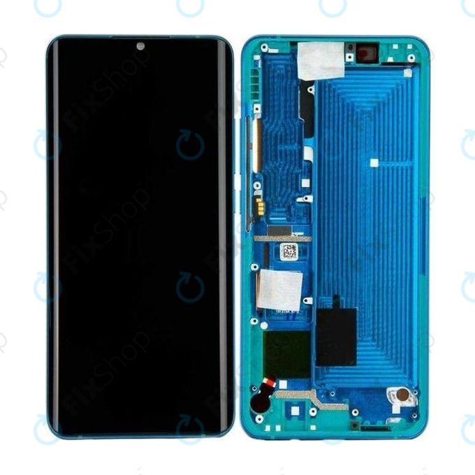 Xiaomi Mi Note 10, Mi Note 10 Pro - LCD Kijelző + Érintőüveg + Keret (Aurora Green) - 56000100F400 Genuine Service Pack