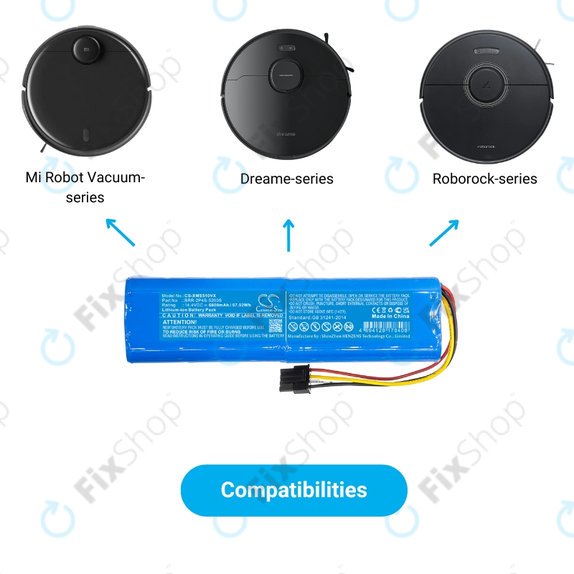 Xiaomi Mi Robot Vacuum Mop-series, Dream-series, Roborock-series - Akkumulátor BRR-2P4S-5200 Li-Ion 14.4V 5200mAh HQ