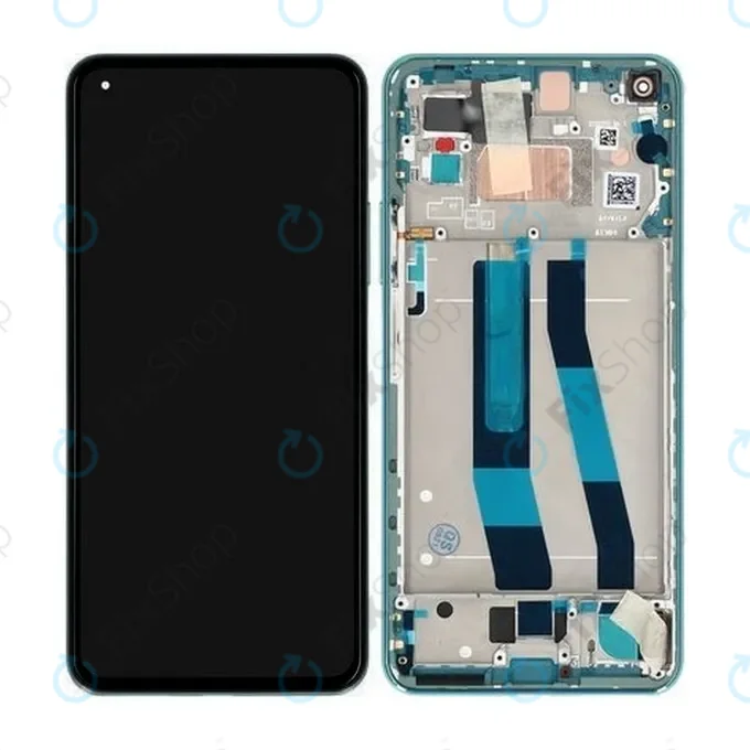 Xiaomi Mi 11 Lite 5G - LCD Kijelző + Érintőüveg + Keret (Mint Green) - 56000H00K900, 56000300K900 Genuine Service Pack