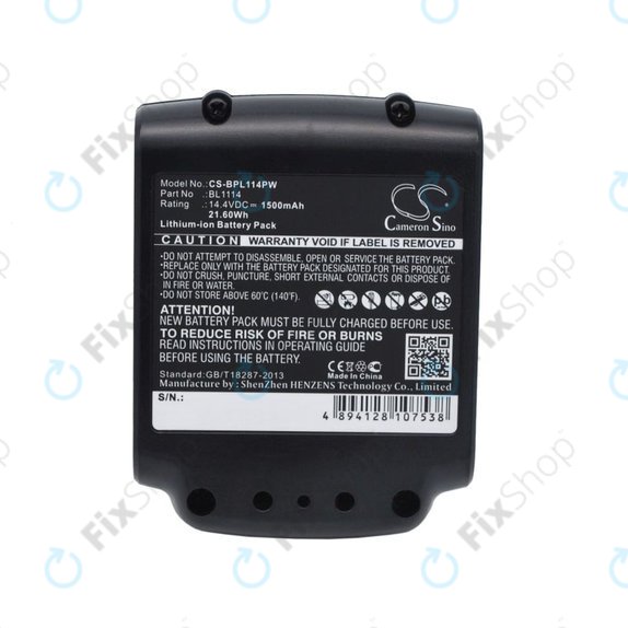 Akkumulátor Black & Decker ASL146BT12A, LBXR16, SSL20SB, 1500mAh, Li-Ion, 14.4V, BL1114, HQ