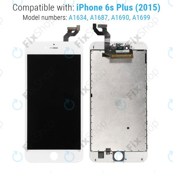 Apple iPhone 6S Plus - LCD Kijelző + Érintőüveg + Keret (White) TFT