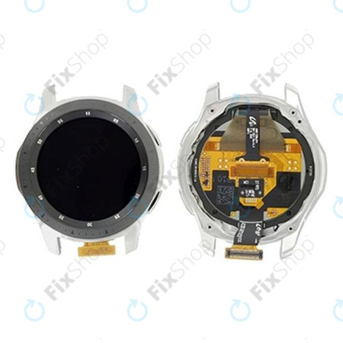 Samsung Galaxy Watch 46mm R800 - LCD Kijelző + Érintőüveg + Keret (Black) - GH97-22504A Genuine Service Pack