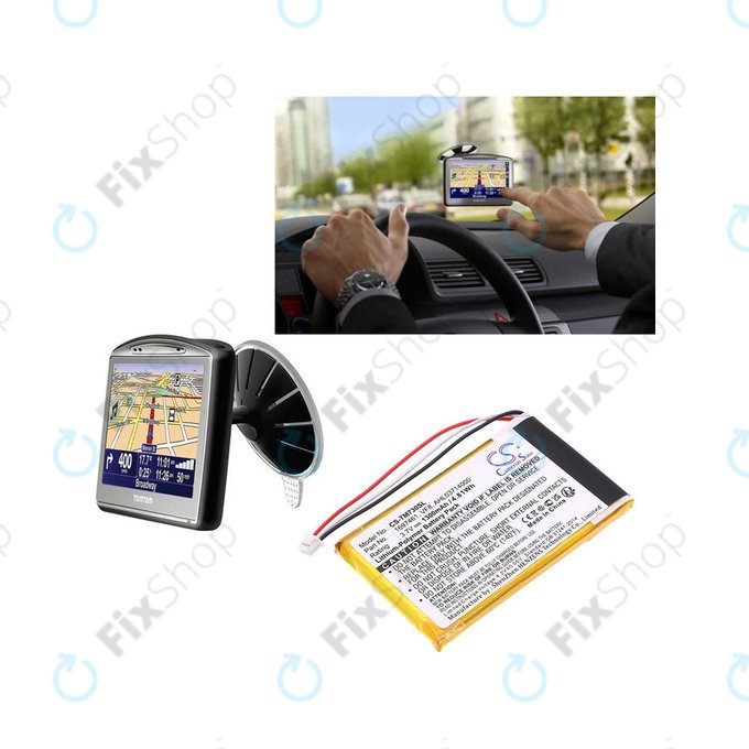 Akkumulátor TomTom Go 530 Live, 630T, 720, 730T, 930T, 1697461, Li-Polymer, 3.7V, 1300mAh, HQ
