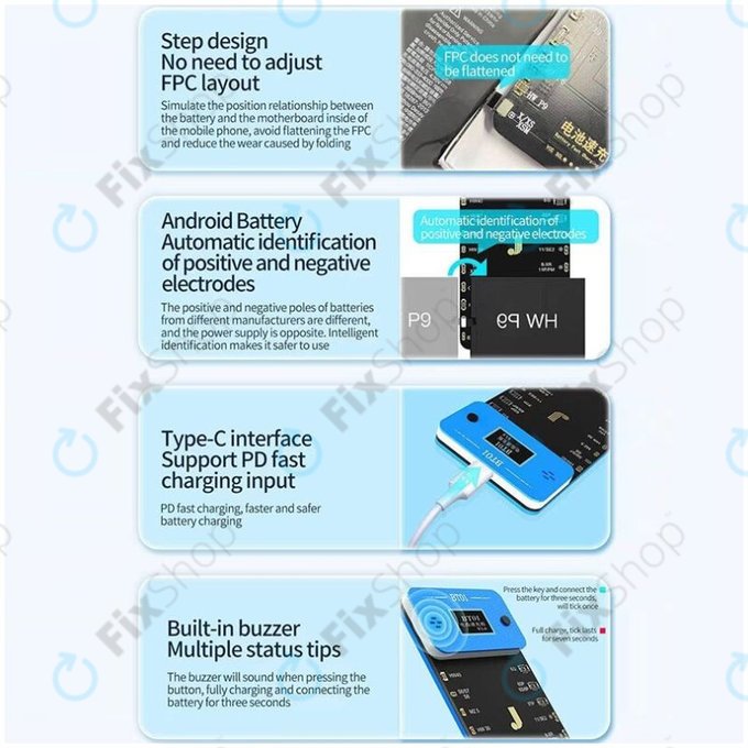 JC BT01 - Akkumulátoros Gyorstöltő Tábla (iPhone 6 - 13 Pro Max)