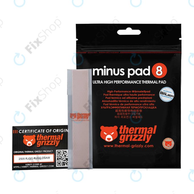 Hővezető lap 120x20x1,5mm, Thermal Grizzly Minus Pad 8, 1db