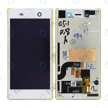 Sony Xperia M5 E5603 - LCD Kijelző + Érintőüveg + Keret (White) - 191HLY0004B-WCS Genuine Service Pack