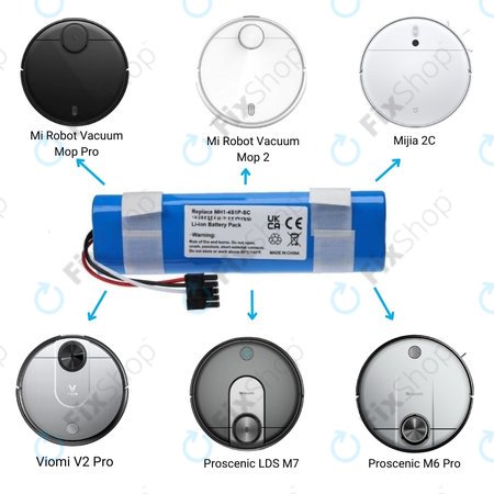 Xiaomi Mi Robot Vacuum Mop Pro (P), 2 (Mijia 2C), Viomi V2 Pro, Proscenic LDS M7 - Akkumulátor STYJ02YM, MH1-4S1P-SC Li-Ion 14.8V 3400mAh