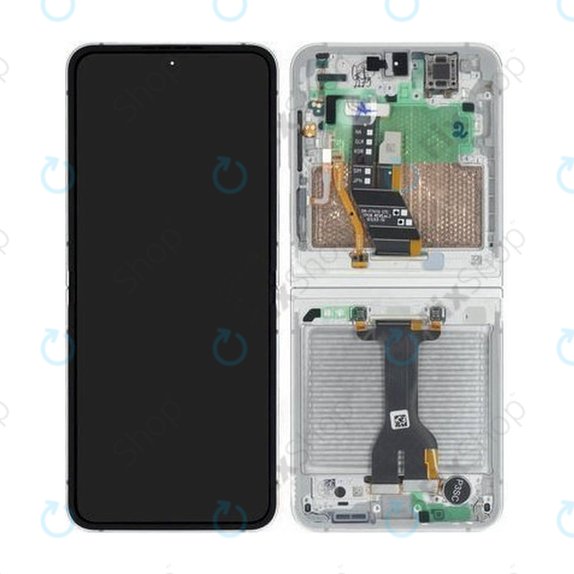 Samsung Galaxy Z Flip 7 FE F761B - LCD Kijelző + Érintőüveg + Keret (White) - GH82-37734B Genuine Service Pack