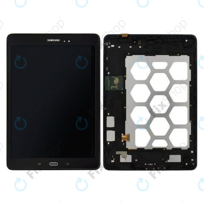 Samsung Galaxy Tab A 9.7 T550 - LCD Kijelző + Érintőüveg + Keret (Black) - GH97-17400D Genuine Service Pack