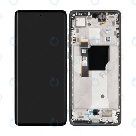 Motorola Edge 40 Neo XT2307 - LCD Kijelző + Érintőüveg + Keret (Black Beauty) - 5D68C23158 Genuine Service Pack