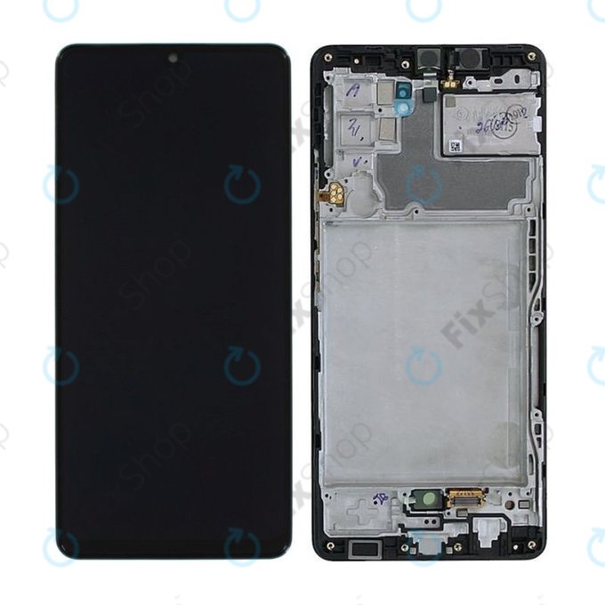 Samsung Galaxy A42 5G A426B - LCD Kijelző + Érintőüveg + Keret (Prism Dot Black) - GH82-24375A, GH82-24376A Genuine Service Pack