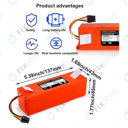 Xiaomi Roborock-series, Mi Robot Vacuum Mop 1S, Xiaowa-series - Akkumulátor BRR-2P4S-5200 Li-Ion 5200mAh