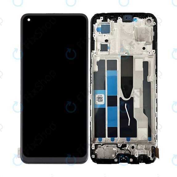 Oppo Reno 7 5G - LCD Kijelző + Érintőüveg + Keret (Stary Black) OLED