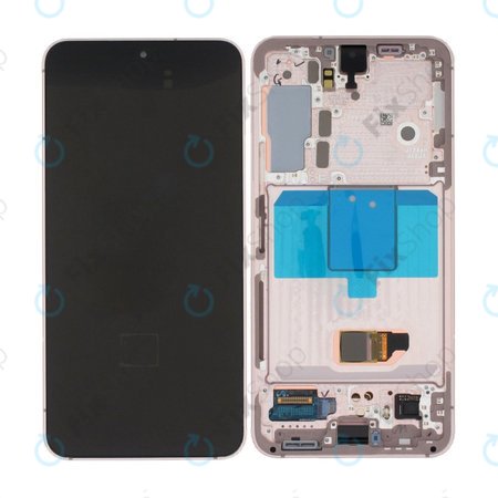 Samsung Galaxy S22 S901B - LCD Kijelző + Érintőüveg + Keret (Pink Gold) - GH82-27520D, GH82-27521D Genuine Service Pack