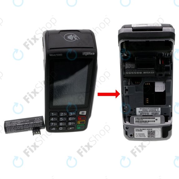 Akkumulátor Ingenico Move 5000, 3000mAh, Li-Ion, 3.7V, F26402376, HQ