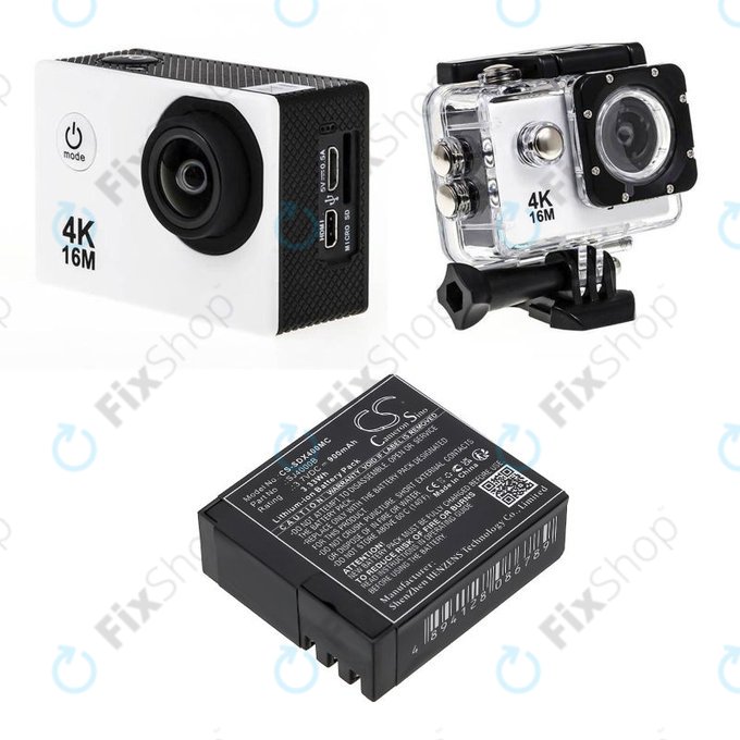 Akkumulátor SJCAM SJ4000, SJ5000, 900mAh, Li-Ion, 3.7V, SJ4000B, HQ