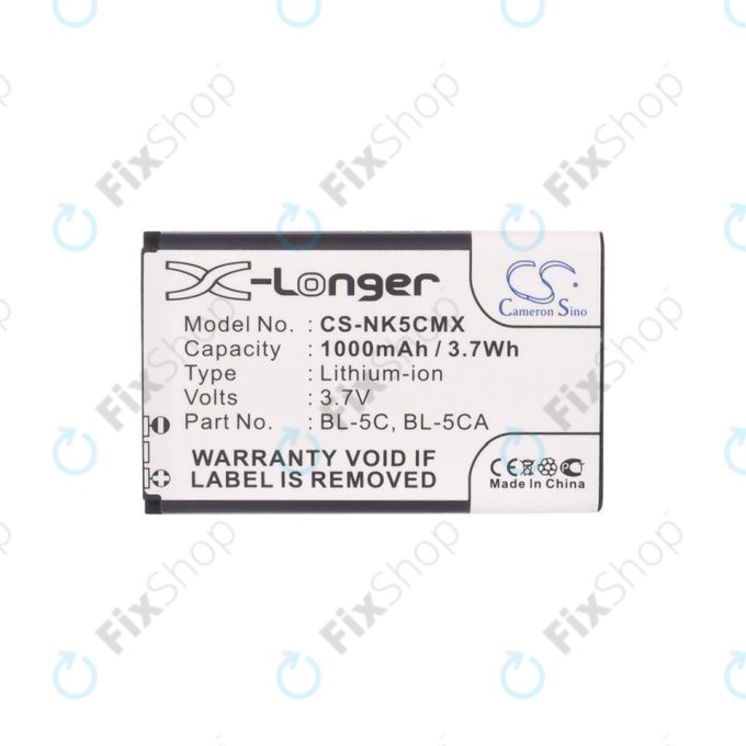 Nokia 1000, 2000, 3000, 6000, 7000, C, N, X-series, Asha 230, MD-12 - Akkumulátor BL-5C, BL-5CA 1000mAh HQ