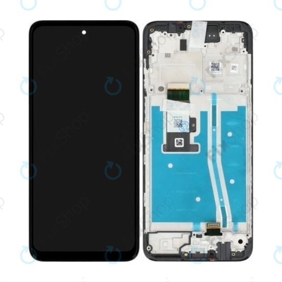 Motorola Moto G53 5G - LCD Kijelző + Érintőüveg + Keret (Black) - 5D68C22150 Genuine Service Pack