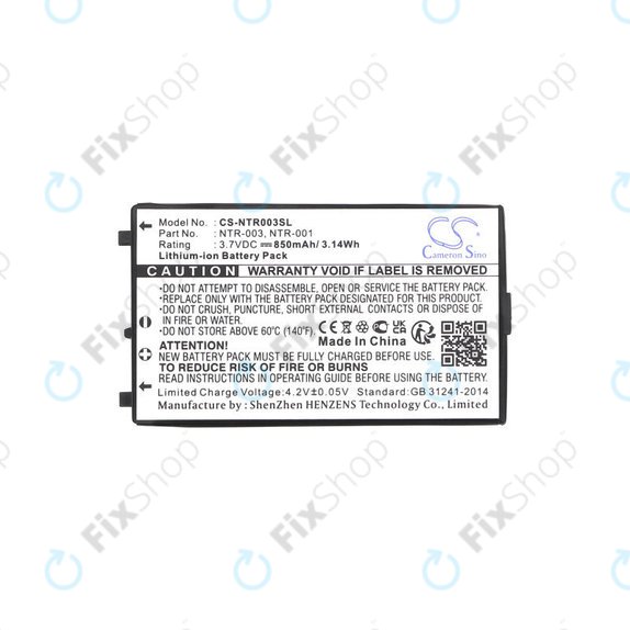 Akkumulátor Nintendo, 850mAh, Li-Ion, 3.7V, NTR-003, HQ